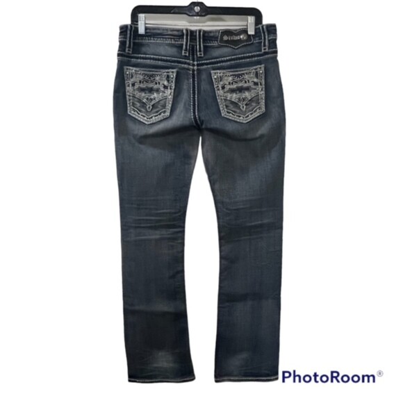 Studio 5 Womens Blue Straight Leg Mid Rise Denim Jeans Cotton Blend Size W33 - Picture 2 of 9